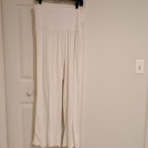 Long white linen pants